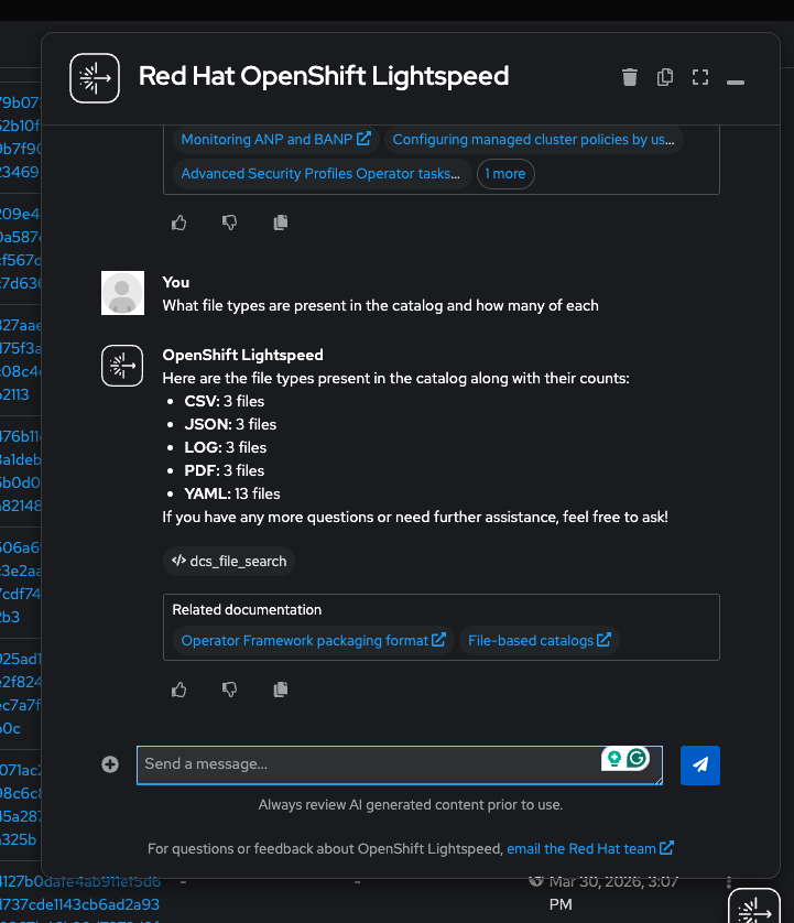 Lightspeed showing file type breakdown via dcs_file_search