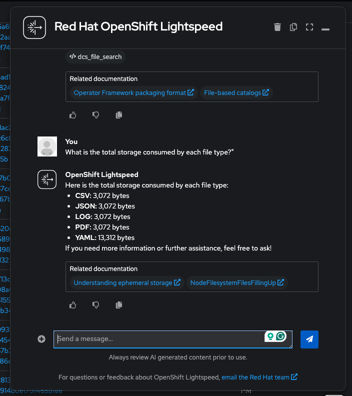Lightspeed showing storage consumption by file type